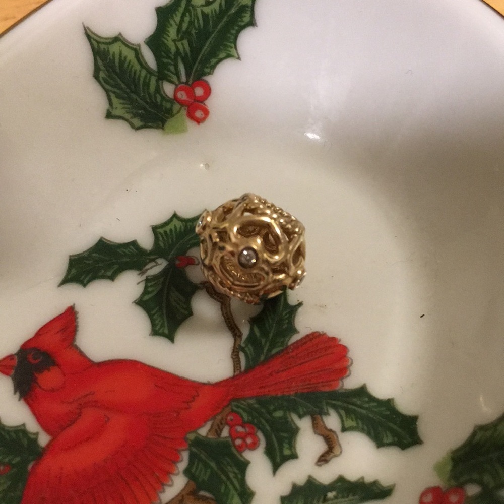 14k Gold Pandora Heart Charm Retired